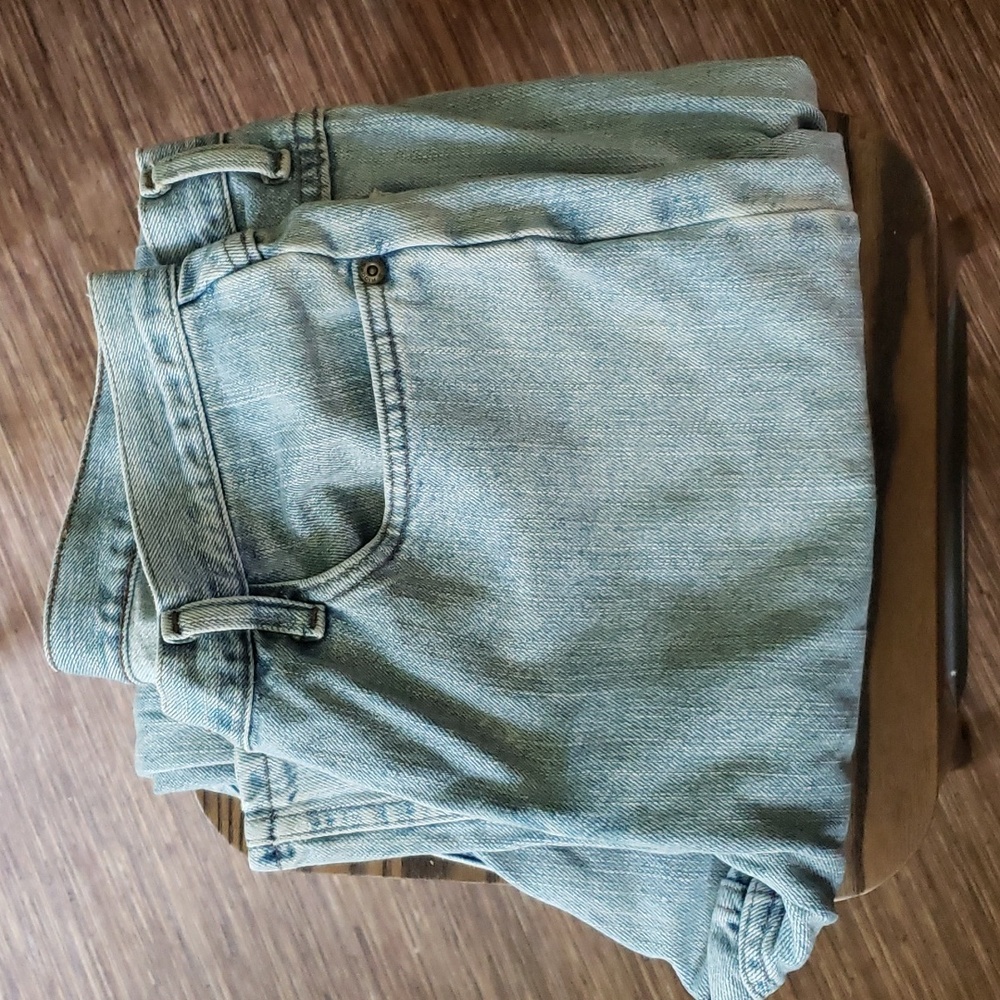 Lee Riders Women's Basic Blue Denim Jeans, Size 14 Long, 5 Pocket, Straight Leg